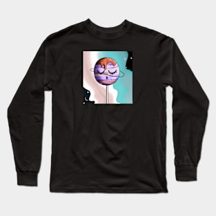 Sleeping World face on lollipop Long Sleeve T-Shirt